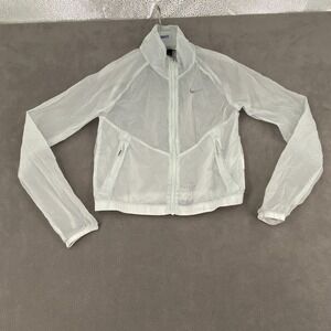 Nike Running Division Sheer Jacket Womens XS Barely Green Crop Packable Full Zip